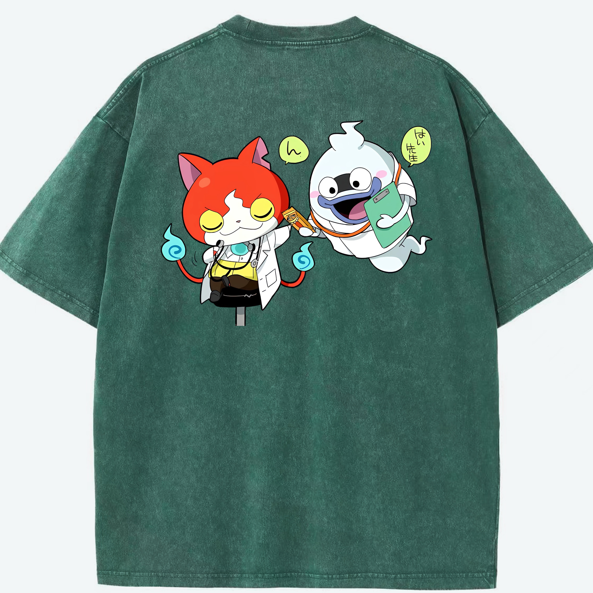 （画像用） 妖怪ウォッチ Yo-kai Watch 綿100% ヴィンテージ風 半袖Tシャツ（背面プリント）